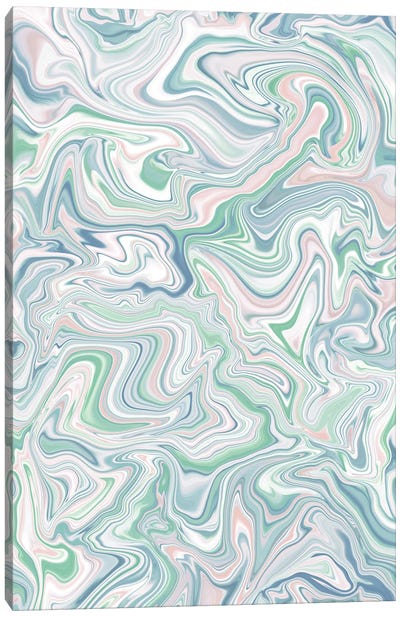 Love Spell Marble Green Blue Pink Canvas Art Print - Jacqueline Maldonado
