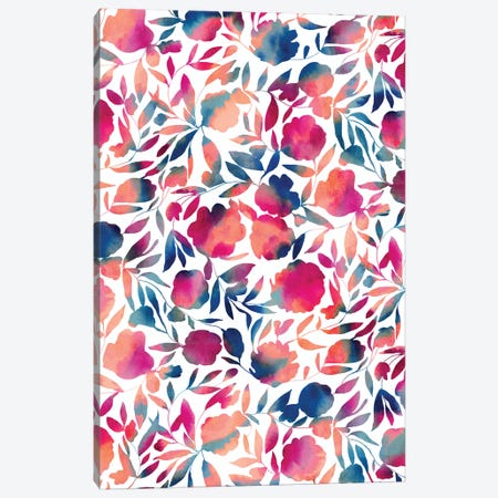 Watercolor Floral Papercut Vibrant Multi Canvas Print #JMO189} by Jacqueline Maldonado Canvas Print