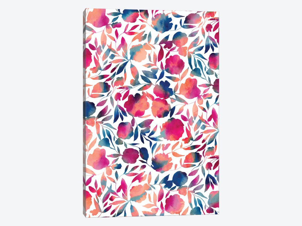 Watercolor Floral Papercut Vibrant Multi by Jacqueline Maldonado 1-piece Canvas Artwork