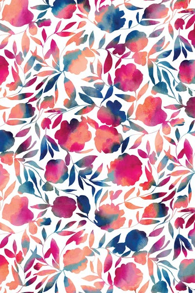 Watercolor Floral Papercut Vibrant Multi