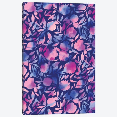 Watercolor Floral Papercut Blue Purple Canvas Print #JMO191} by Jacqueline Maldonado Canvas Art