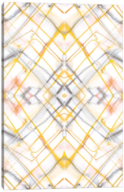 Diamond Dye Grid Yellow Canvas Art Print - Jacqueline Maldonado