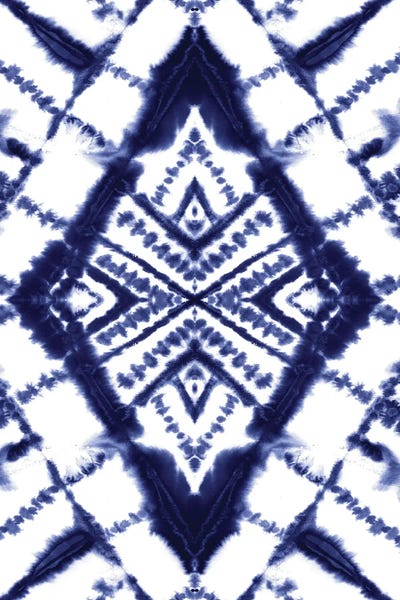 Dye Diamond Indigo by Jacqueline Maldonado framed canvas print