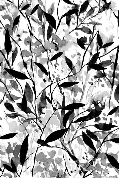 Wandering Wildflowers Black And White