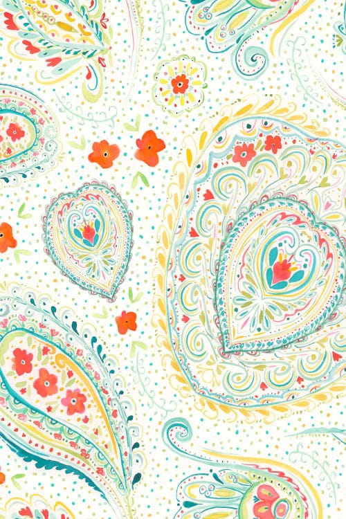 Watercolor Paisley Teal