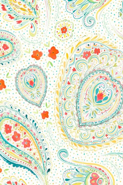 Paisley: Watercolor Paisley Teal by Jacqueline Maldonado