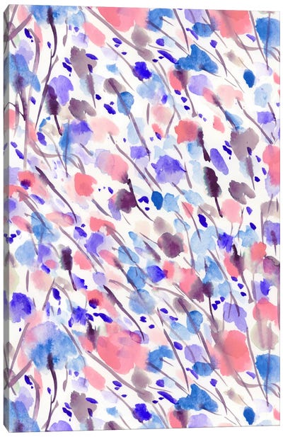 Wild Nature Apricot Blue Canvas Art Print - Colorful Contemporary