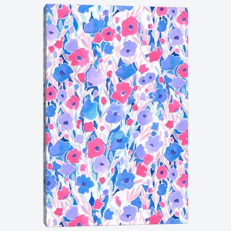 Flower Field Lilac Blue Canvas Print #JMO65} by Jacqueline Maldonado Canvas Print