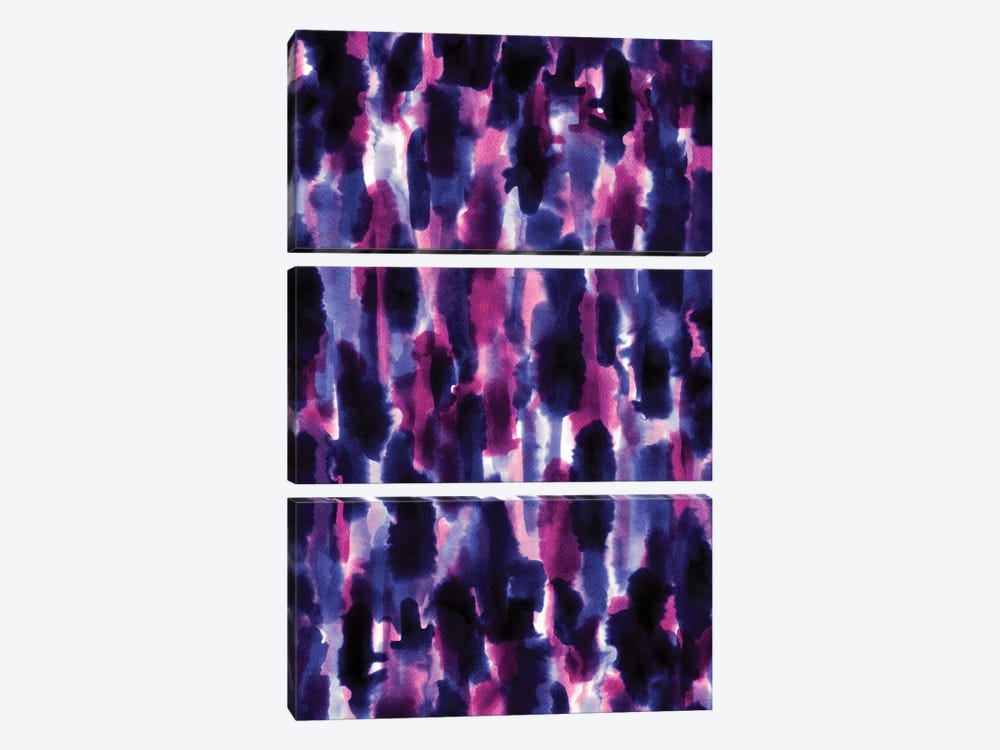 Downpour Purple by Jacqueline Maldonado 3-piece Canvas Print