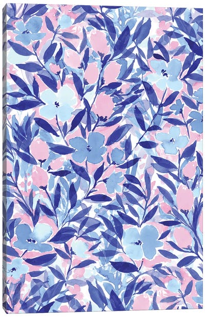 Non-Chalant Blue Canvas Art Print - Rose Quartz & Serenity