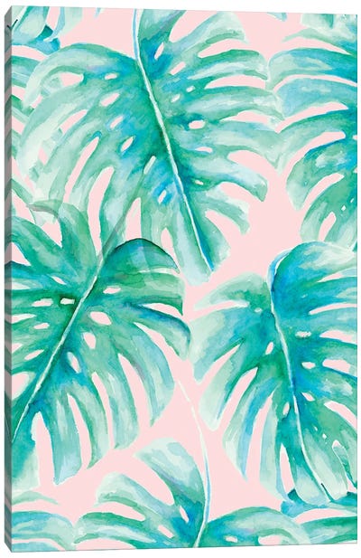 Paradise Palms Blush Canvas Art Print - Jacqueline Maldonado