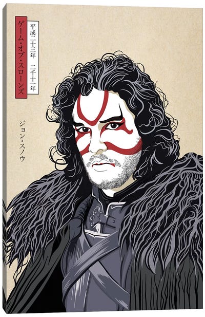 Kabuki Snow Warrior Canvas Art Print - Drama TV Show Art