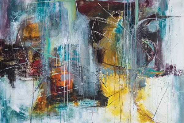 Large Abstract Art - Canvas Prints: Birdland by Jane M. Robinson