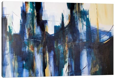 Skyway Canvas Art Print - Blue Abstract Art