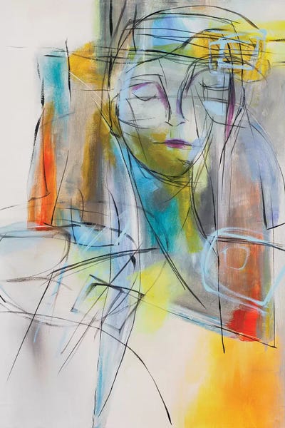 Large Modern Art - Canvas Prints: Joni's Blues by Jane M. Robinson