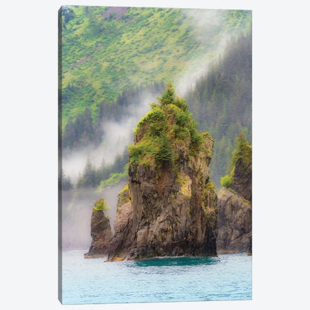 Alaska, Kenai Peninsula Scenic Landscape Of The Rocky Coast Canvas Print #JMU12} by Janet Muir Canvas Print