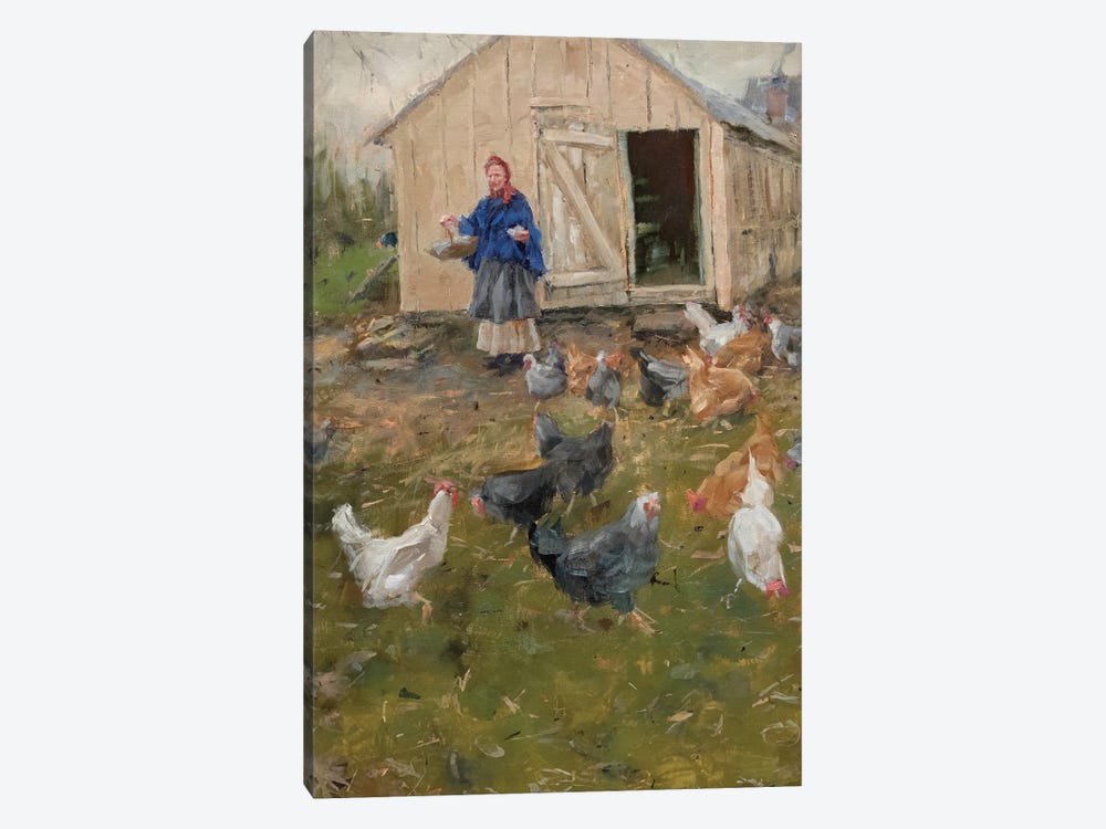 Egg Gathering by James Swanson 1-piece Canvas Art