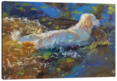 Heading Out Canvas Art Print - Labrador Retriever Art