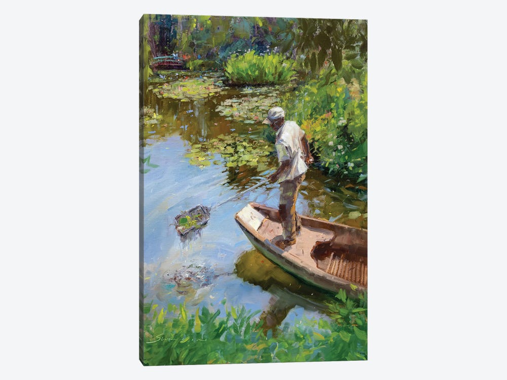 Monet's Lily Pond Worker by James Swanson 1-piece Canvas Art