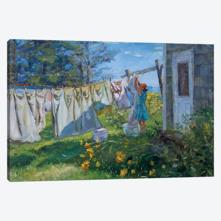 Laundry Day Canvas Print #JMV2} by James Swanson Canvas Art Print