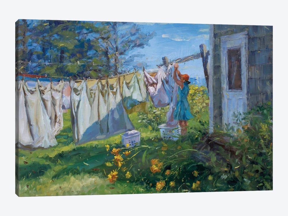 Laundry Day by James Swanson 1-piece Canvas Art Print
