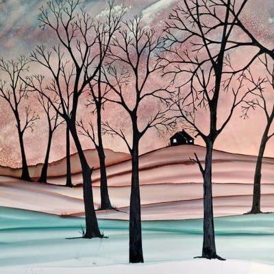 The House On The Hill by Jan Matthews multi panel art