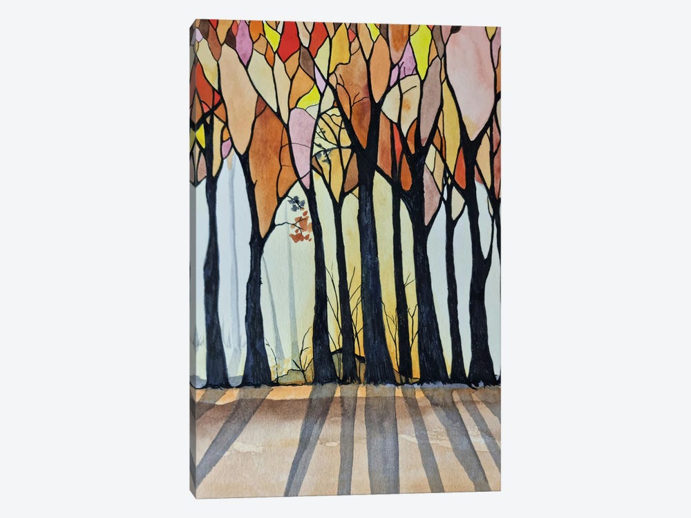 Stained Glass Trees by Jan Matthews 1-piece Canvas Art Print