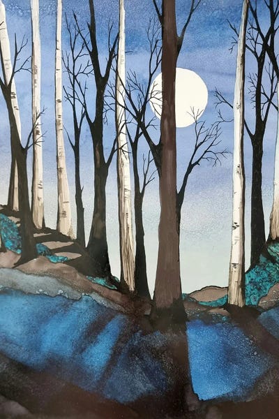 Moonlight Birch by Jan Matthews acrylic art print