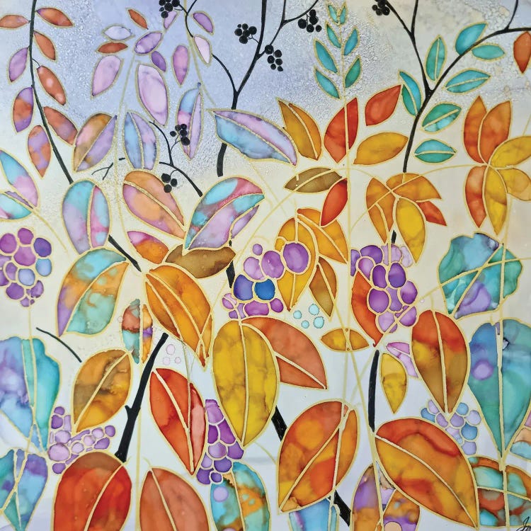 Berries And Leaves by Jan Matthews wall art
