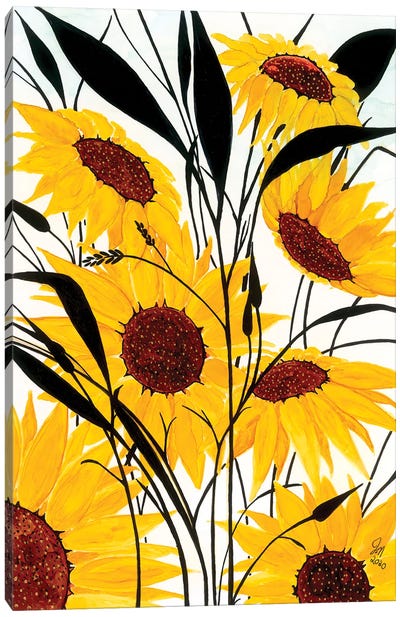 Sunflowers Canvas Art Print - Alcohol Ink Art