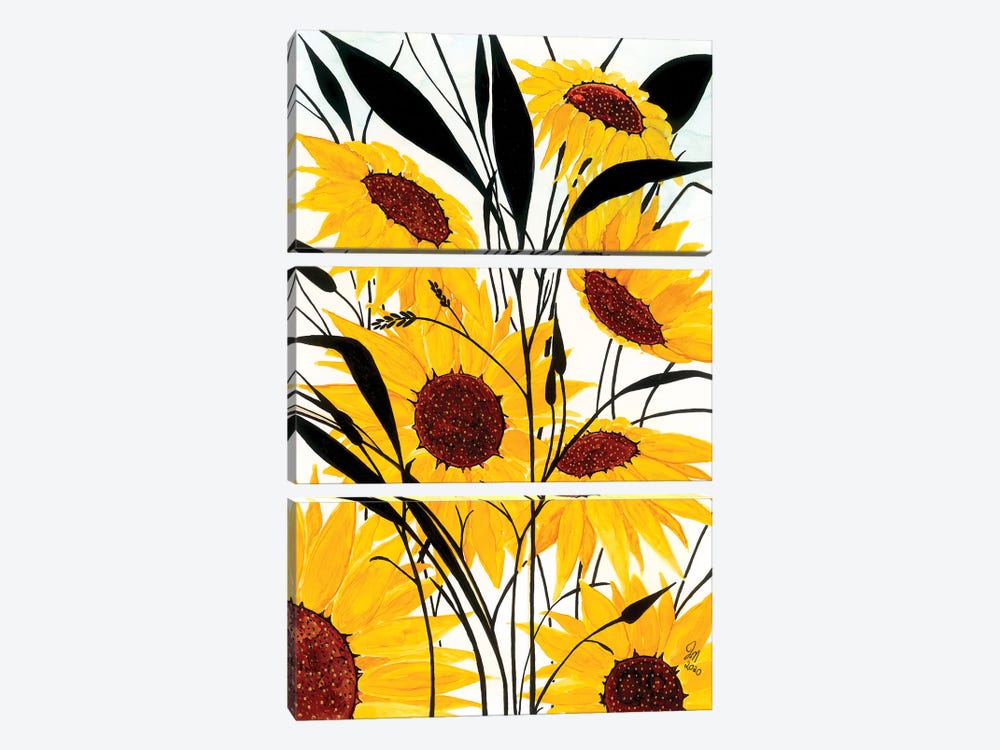 Sunflowers by Jan Matthews 3-piece Canvas Art