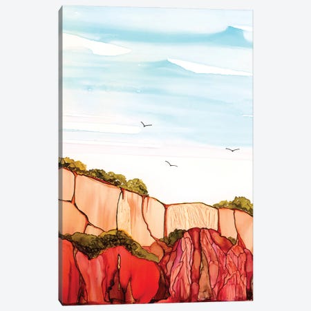 Red Cliffs At Falesia Canvas Print #JMW60} by Jan Matthews Canvas Art