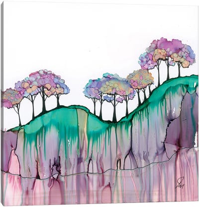 Rock Face Trees Canvas Art Print - Jan Matthews