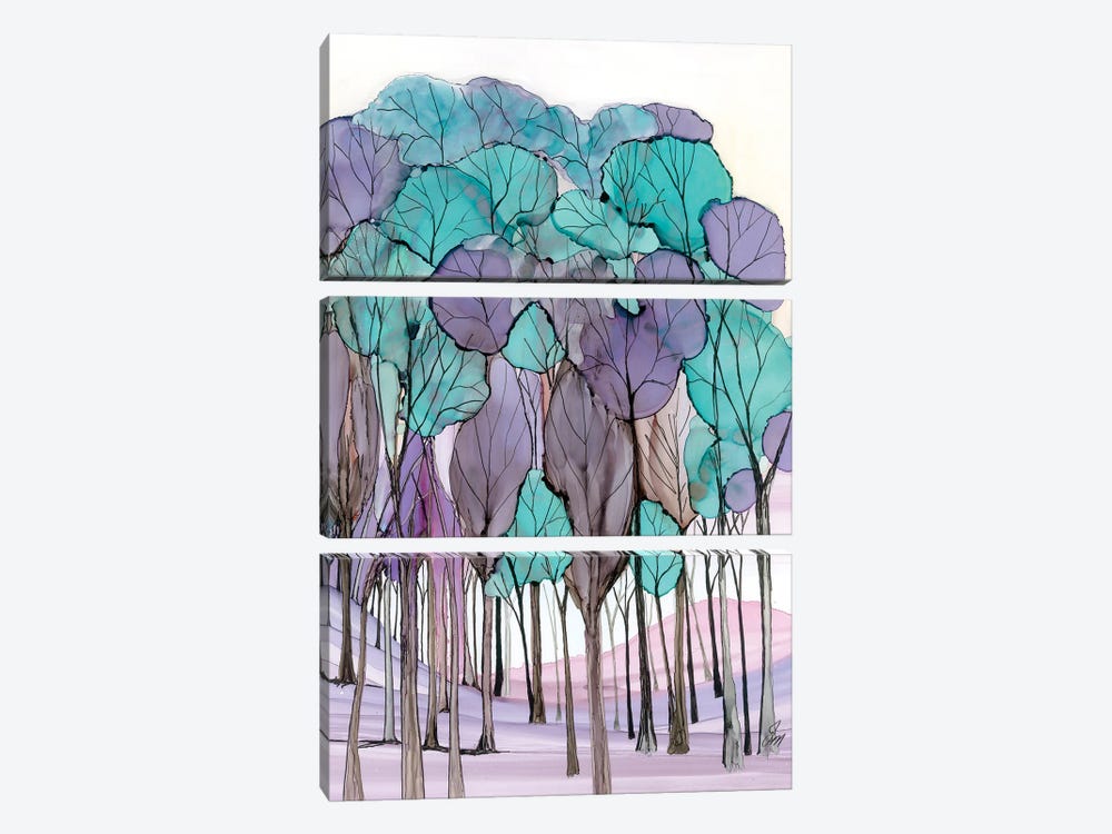 Semi Abstract Trees by Jan Matthews 3-piece Canvas Wall Art