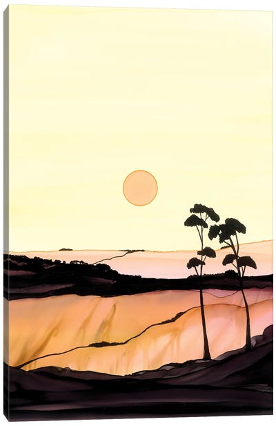 Yellow Sunset Canvas Art Print - Jan Matthews