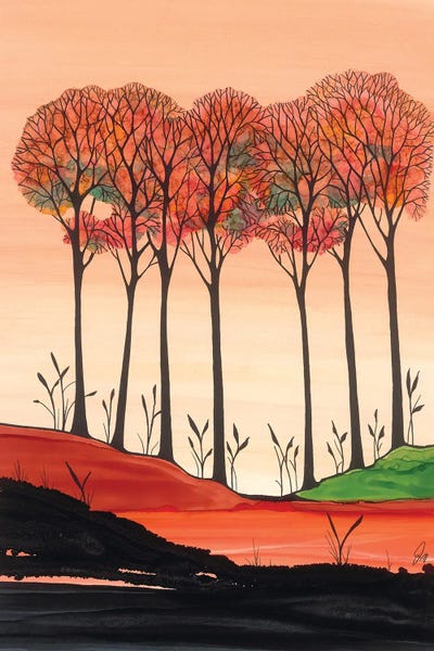 Orange Sunset by Jan Matthews multi panel art