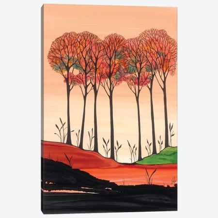 Orange Sunset Canvas Print #JMW71} by Jan Matthews Art Print