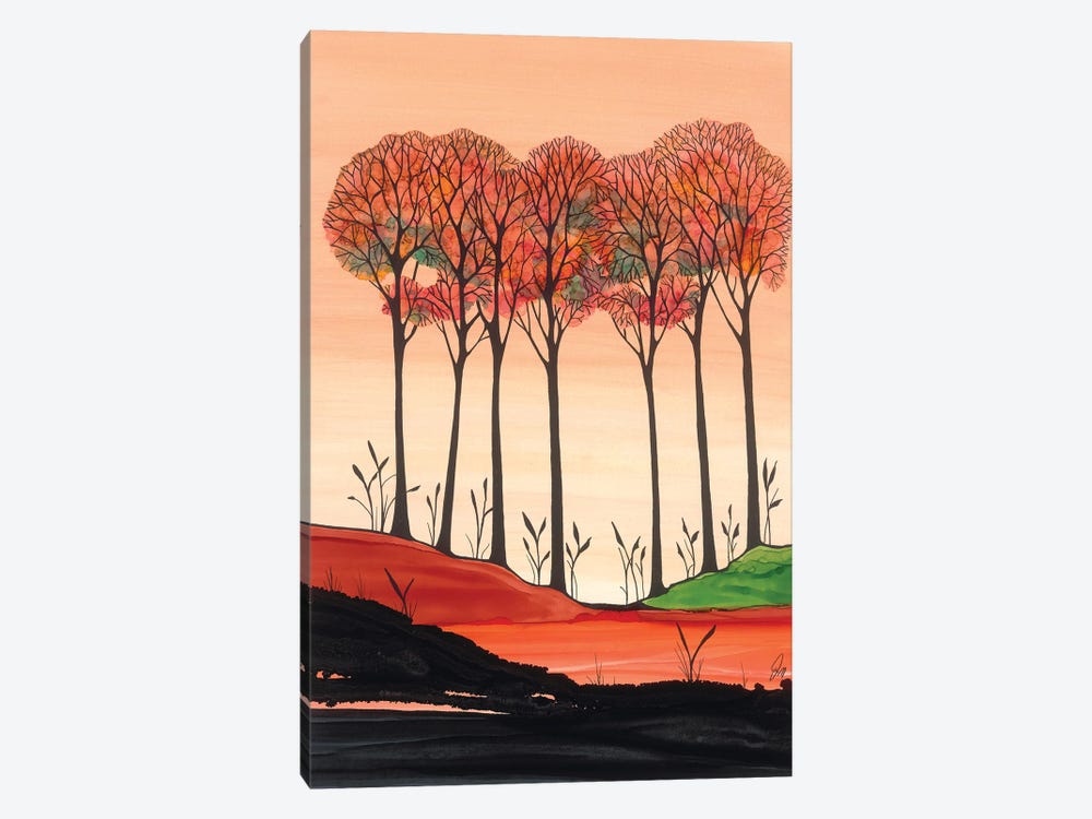 Orange Sunset by Jan Matthews 1-piece Canvas Artwork