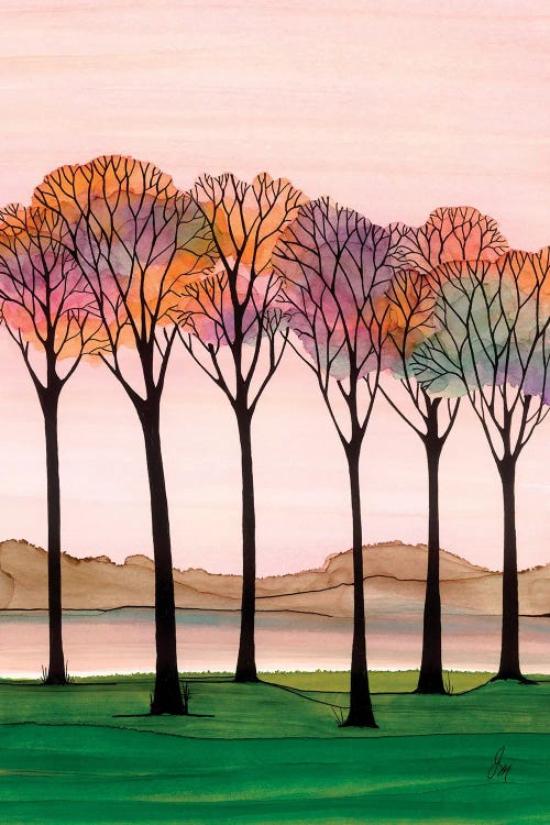 Rainbow Trees by Jan Matthews wall art