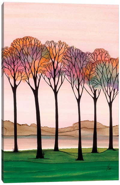 Rainbow Trees Canvas Art Print - Jan Matthews
