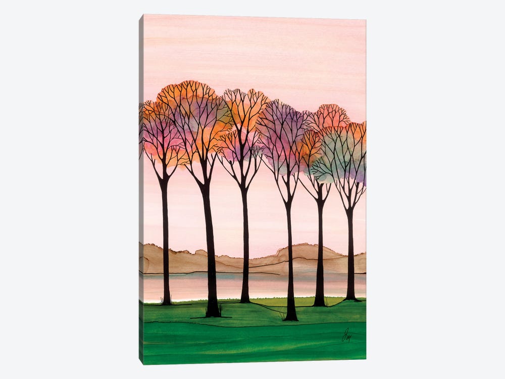 Rainbow Trees by Jan Matthews 1-piece Canvas Art