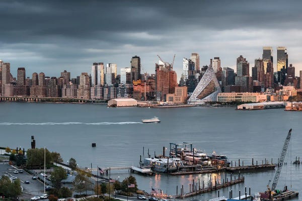 New York City Skylines: Manhattan Skyline Seen From New Jersey by Jan Becke
