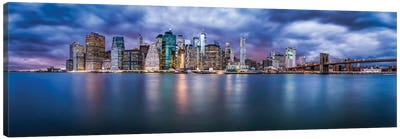 Panoramic View Of The Manhattan Skyline Along The East River Canvas Art Print