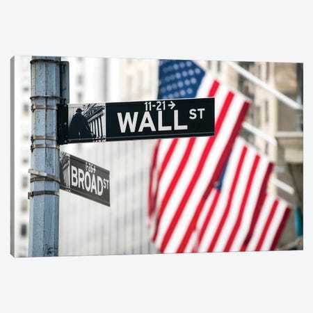 Wall Street, Lower Manhattan, New York City, Usa Canvas Print #JNB1037} by Jan Becke Canvas Art
