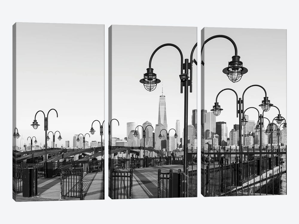 Manhattan Skyline With One World Trade Center Seen From Liberty State Park by Jan Becke 3-piece Canvas Wall Art