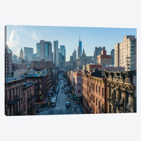 View Of China Town With Lower Manhattan Skyline In The Background, New York City, Usa Canvas Print #JNB1043} by Jan Becke Canvas Art
