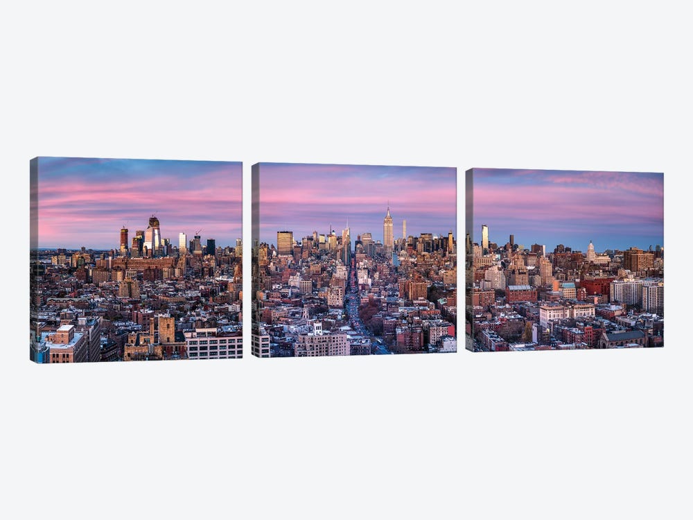 Panoramic View Of Manhattan, New York City, Usa by Jan Becke 3-piece Canvas Wall Art