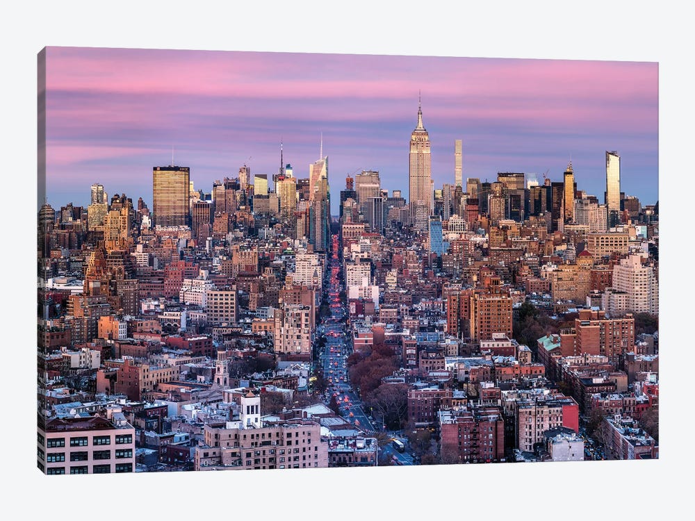 Manhattan Skyline At Sunset, New York City by Jan Becke 1-piece Art Print