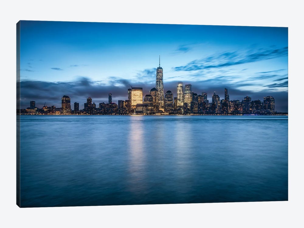 Lower Manhattan Skyline With One World Trade Center At Dusk by Jan Becke 1-piece Canvas Artwork