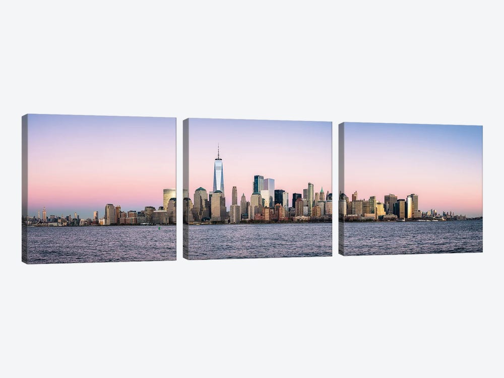 New York City Skyline Panorama With One World Trade Center by Jan Becke 3-piece Canvas Wall Art
